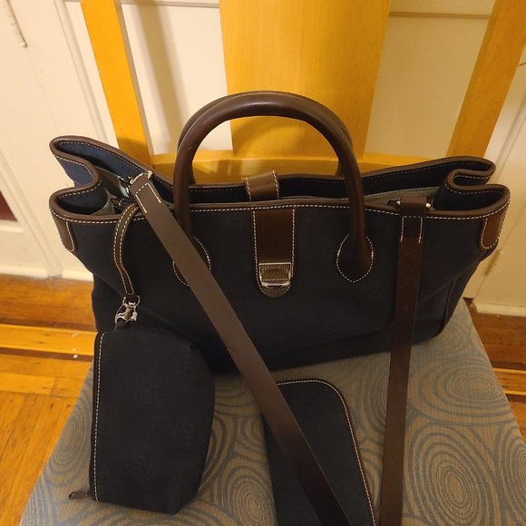 Dooney & Bourke- Navy Blue dark leather tote - Picture 2 of 9